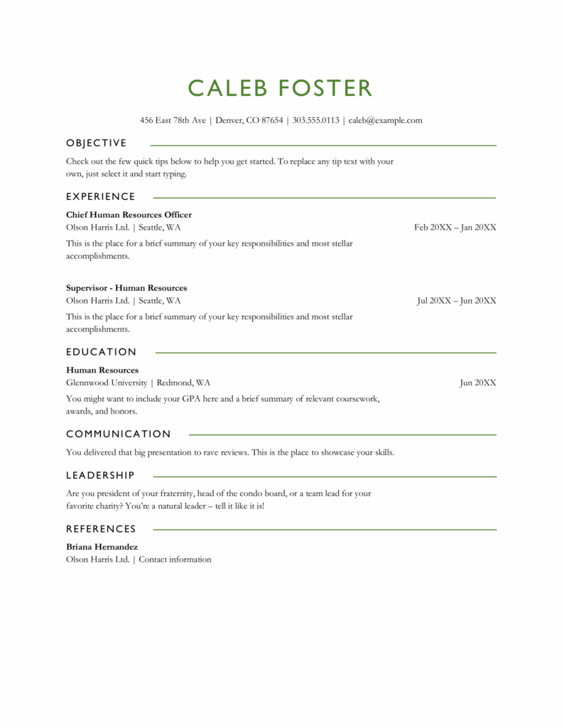 قالب رزومه سازگار با ATS